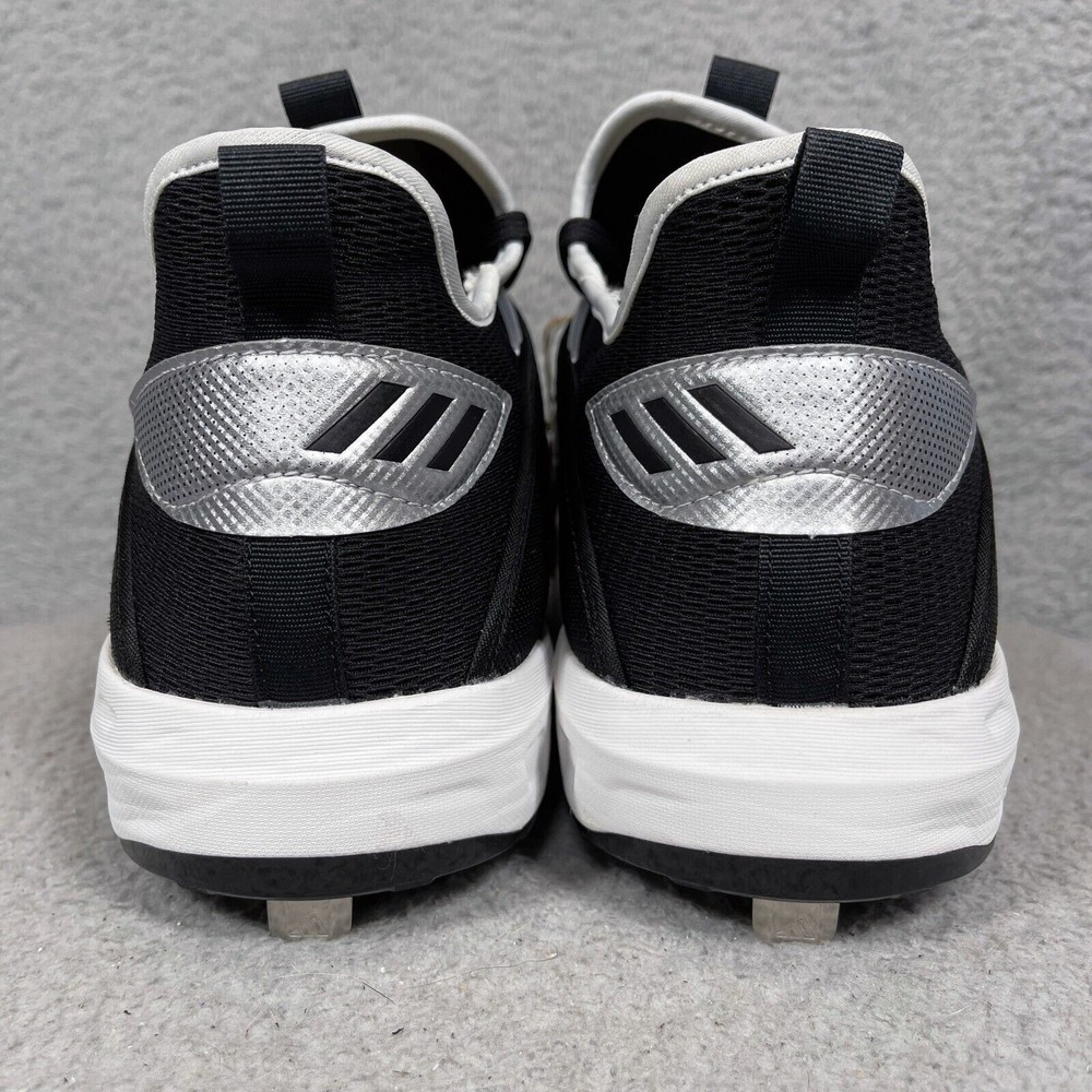 Adidas Icon 6 Mens Size 17 Metal Baseball Cleats Black White EG6488 - Picture 4 of 9